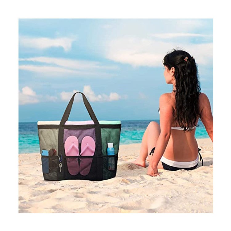 Customized Beach Bag Large Capacity Mesh Multi-Function Beach Bag Travel One-Shoulder Swimsuit Portable Multi-Pocket Storage Bag - Image 3